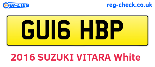 GU16HBP are the vehicle registration plates.