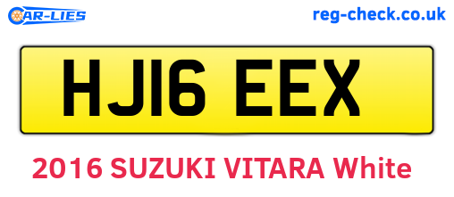 HJ16EEX are the vehicle registration plates.
