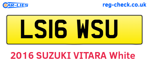 LS16WSU are the vehicle registration plates.