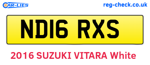 ND16RXS are the vehicle registration plates.