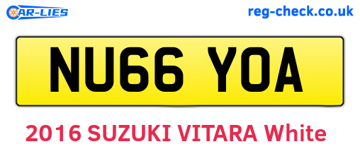 NU66YOA are the vehicle registration plates.