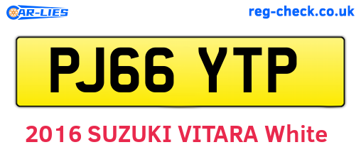 PJ66YTP are the vehicle registration plates.