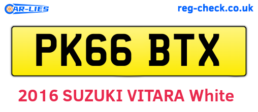 PK66BTX are the vehicle registration plates.