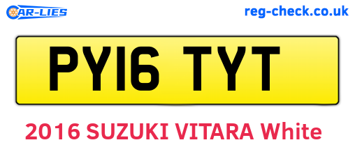 PY16TYT are the vehicle registration plates.