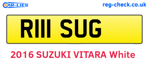 R111SUG are the vehicle registration plates.