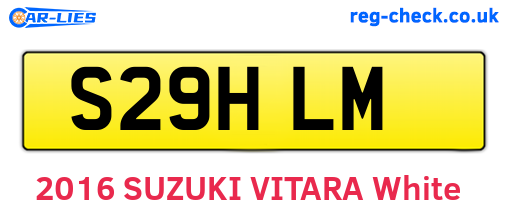 S29HLM are the vehicle registration plates.
