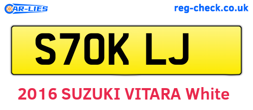 S70KLJ are the vehicle registration plates.