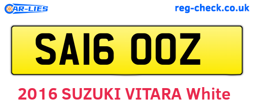 SA16OOZ are the vehicle registration plates.