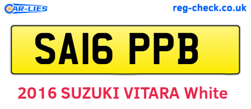 SA16PPB are the vehicle registration plates.