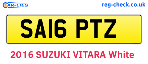 SA16PTZ are the vehicle registration plates.