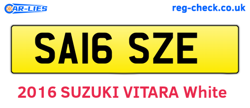 SA16SZE are the vehicle registration plates.