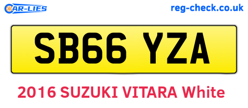 SB66YZA are the vehicle registration plates.