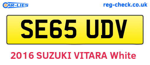 SE65UDV are the vehicle registration plates.