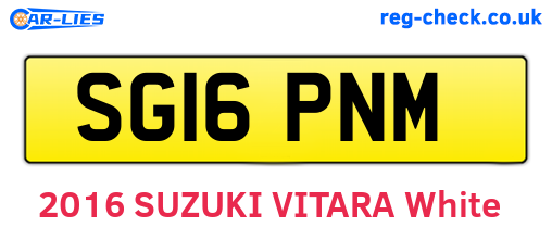 SG16PNM are the vehicle registration plates.