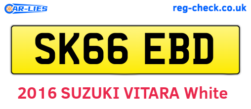 SK66EBD are the vehicle registration plates.