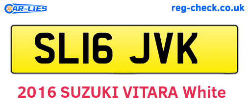 SL16JVK are the vehicle registration plates.