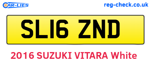 SL16ZND are the vehicle registration plates.