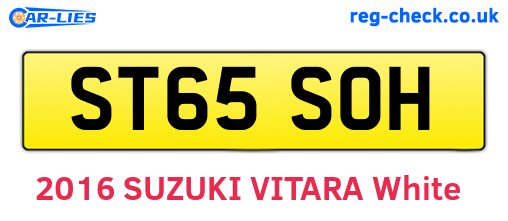 ST65SOH are the vehicle registration plates.