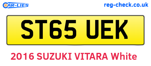 ST65UEK are the vehicle registration plates.