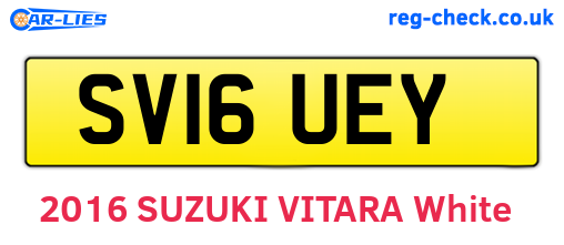 SV16UEY are the vehicle registration plates.