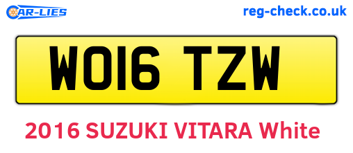 WO16TZW are the vehicle registration plates.