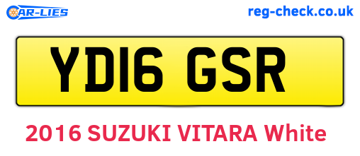 YD16GSR are the vehicle registration plates.