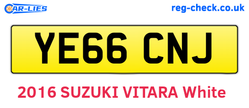 YE66CNJ are the vehicle registration plates.