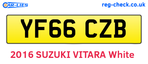 YF66CZB are the vehicle registration plates.