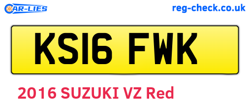 KS16FWK are the vehicle registration plates.