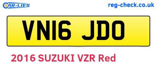 VN16JDO are the vehicle registration plates.