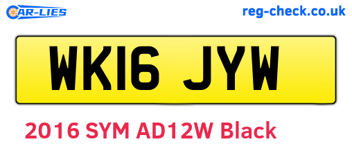 WK16JYW are the vehicle registration plates.