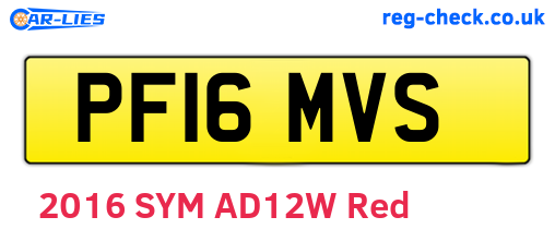 PF16MVS are the vehicle registration plates.