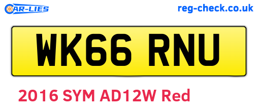 WK66RNU are the vehicle registration plates.