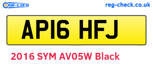 AP16HFJ are the vehicle registration plates.