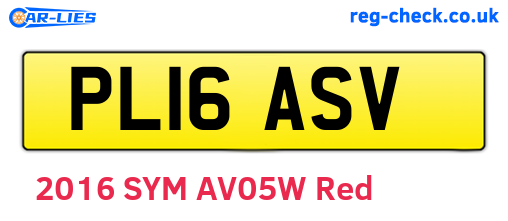 PL16ASV are the vehicle registration plates.
