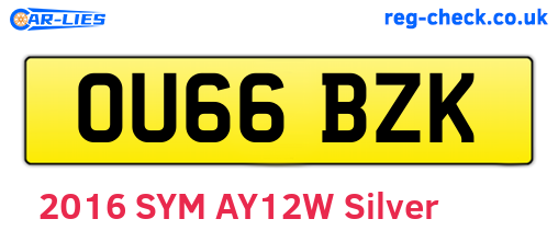 OU66BZK are the vehicle registration plates.