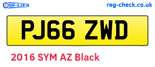 PJ66ZWD are the vehicle registration plates.