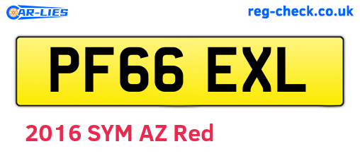 PF66EXL are the vehicle registration plates.