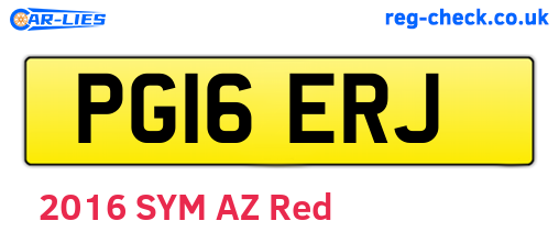 PG16ERJ are the vehicle registration plates.