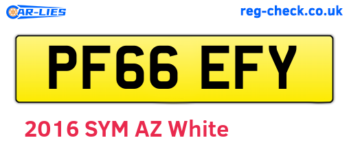 PF66EFY are the vehicle registration plates.