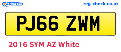 PJ66ZWM are the vehicle registration plates.