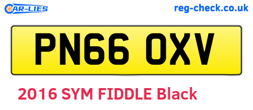 PN66OXV are the vehicle registration plates.