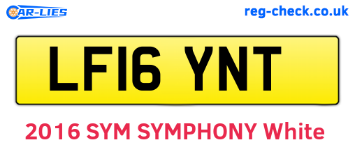 LF16YNT are the vehicle registration plates.