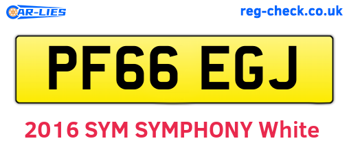 PF66EGJ are the vehicle registration plates.