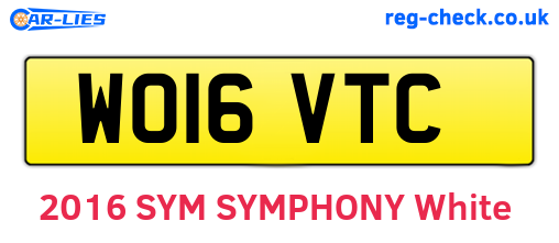 WO16VTC are the vehicle registration plates.