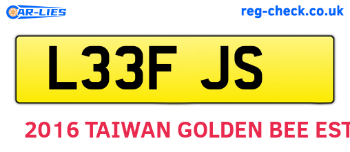 L33FJS are the vehicle registration plates.