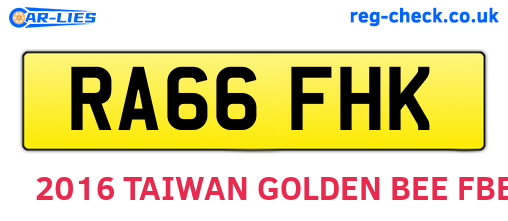 RA66FHK are the vehicle registration plates.