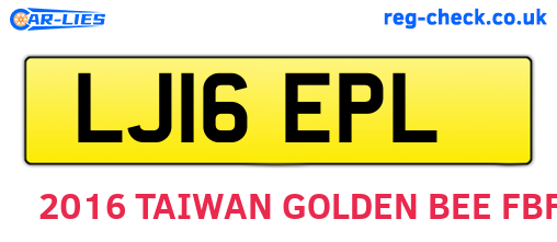 LJ16EPL are the vehicle registration plates.