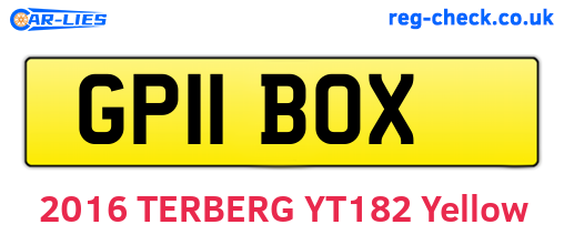 GP11BOX are the vehicle registration plates.