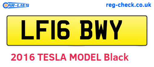 LF16BWY are the vehicle registration plates.